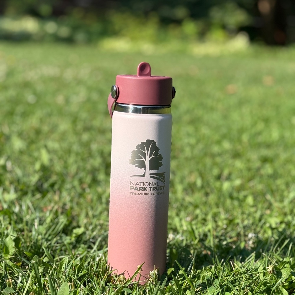 Hydro Flask Pink and White Water Bottle